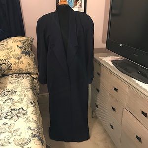 Vintage full length Linda Richards navy overcoat